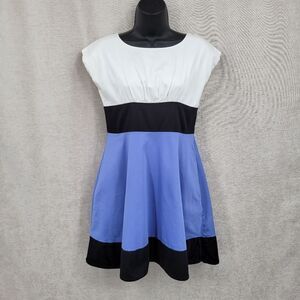 Kate Spade Fiorella Blue and White Colorblock Dress Fit & Flare Girls 14Y